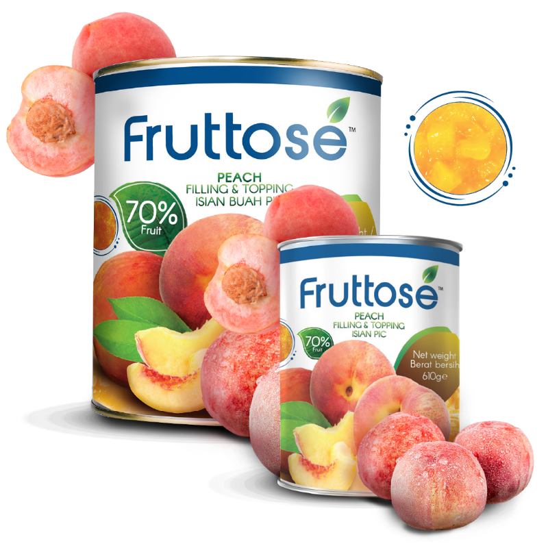 Fruttose Peach Fruit Filling & Topping 595g