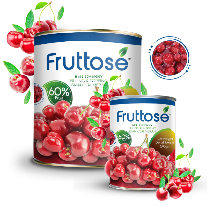 Fruttose Red Cherry Fruit Filling & Topping 595g